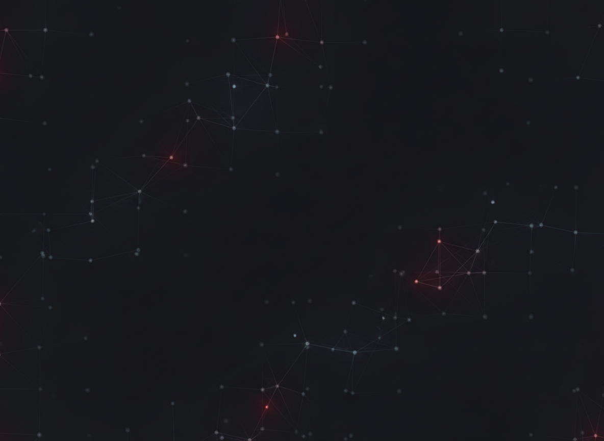 Abstract network of connected dots and lines on a dark background